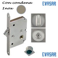 Tiradores para puertas correderas. Cazoleta embutir inox con condena cuadrado