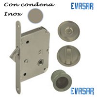Tiradores para puertas correderas. Cazoleta embutir inox con condena redondo